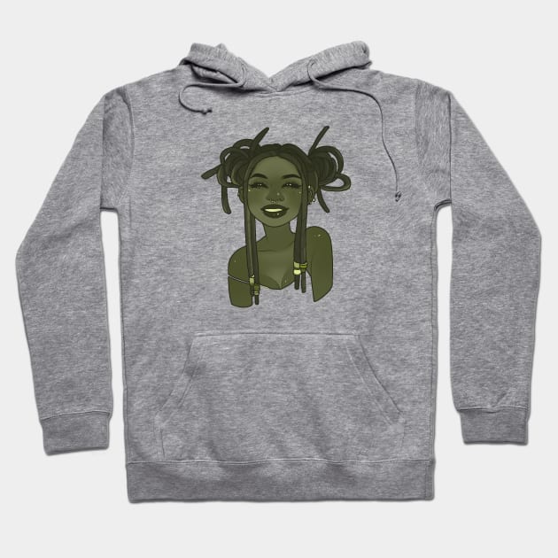 Green Girl Hoodie by soniastegemann